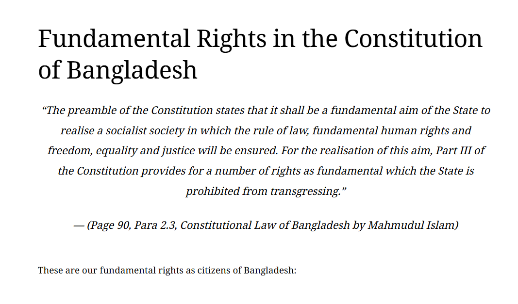 Fundamental Rights in the Constitution of Bangladesh — page 2